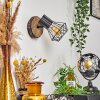 Bardhaman Muurlamp Hout licht, houtlook, Zwart, 1-licht