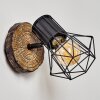 Bardhaman Muurlamp Hout licht, houtlook, Zwart, 1-licht