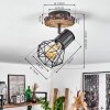 Bardhaman Plafondlamp Hout licht, houtlook, Zwart, 1-licht