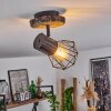 Bardhaman Plafondlamp Hout licht, houtlook, Zwart, 1-licht