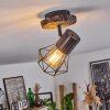 Bardhaman Plafondlamp Hout licht, houtlook, Zwart, 1-licht
