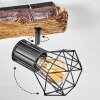 Bardhaman Plafondlamp Hout licht, houtlook, Zwart, 2-lichts