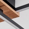 Avelal Plafondlamp LED Hout licht, houtlook, Zwart, 1-licht