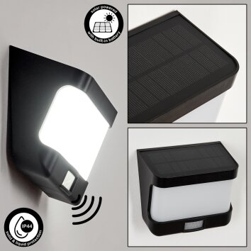 Colchagua Solarlamp LED Zwart, Wit, 1-licht, Bewegingsmelder
