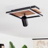 Sequeira Plafondlamp LED Hout licht, houtlook, Zwart, 2-lichts