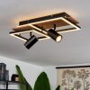 Sequeira Plafondlamp LED Hout licht, houtlook, Zwart, 3-lichts