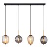 Globo BLACKY Hanglamp Messing, Zwart, 4-lichts