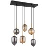 Globo BLACKY Hanglamp Messing, Zwart, 6-lichts