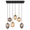 Globo BLACKY Hanglamp Messing, Zwart, 6-lichts