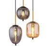 Globo BLACKY Hanglamp Messing, Zwart, 6-lichts