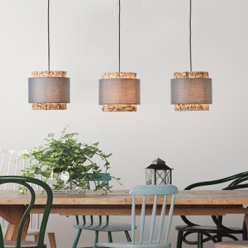 Brilliant Waterlilly Hanglamp Zwart, 3-lichts