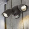 Lutec SHRIMP Buiten muurverlichting LED Zwart, 2-lichts, Bewegingsmelder