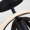 Kintore Plafondlamp Hout licht, Zwart, 1-licht