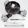 Bardhaman Plafondlamp Bruin, houtlook, Zwart, 3-lichts
