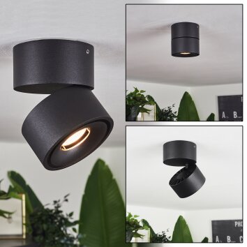 Laonsana Plafondlamp LED Zwart, 1-licht