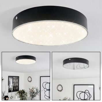 Mentque Plafondlamp LED Zwart, 1-licht