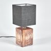 Francillon Tafellamp Bruin, Chroom, houtlook, 1-licht