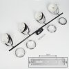 Foverup Plafondlamp Chroom, Nikkel mat, Zwart, 4-lichts