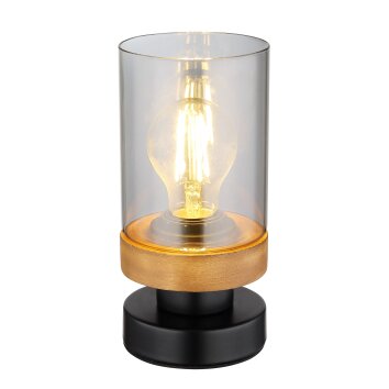 Globo FINCA Tafellamp Natuurlijke kleuren, Zwart, 1-licht