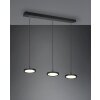 Trio Tray Hanglamp LED Zwart, 3-lichts