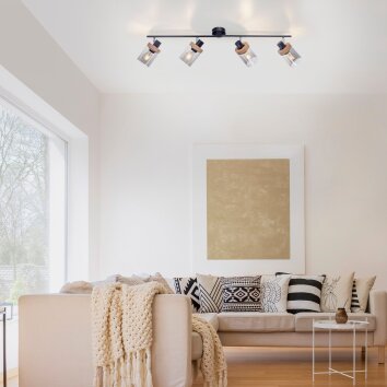 Leuchten-Direkt PASQUAL Plafondlamp Zwart, 4-lichts