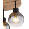 Globo MOITAS Plafondlamp houtlook, Zwart, 3-lichts