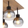 Globo MOITAS Plafondlamp houtlook, Zwart, 4-lichts