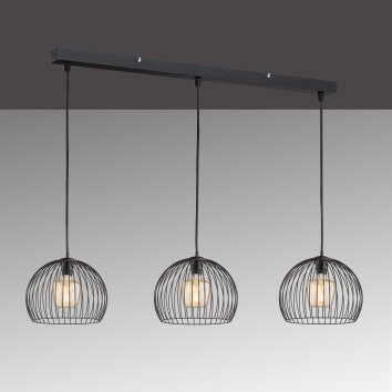 Fischer & Honsel Wire Hanglamp Zwart, 3-lichts