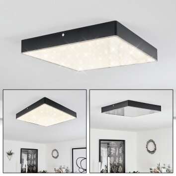 Mentque Plafondpaneel LED Zwart, 1-licht