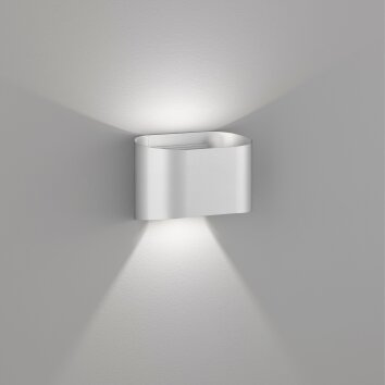Fischer & Honsel Wall Muurlamp LED Zilver, 2-lichts