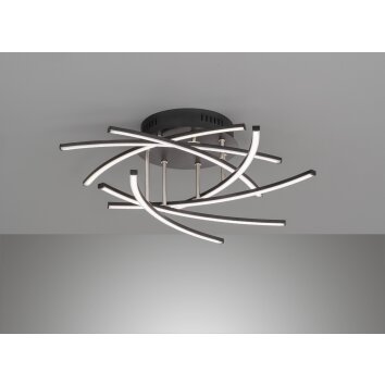 Fischer & Honsel Cross TW Plafondlamp LED Zwart, 7-lichts, Afstandsbediening