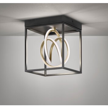 Fischer & Honsel Gisi Plafondlamp LED Zwart, 1-licht, Afstandsbediening