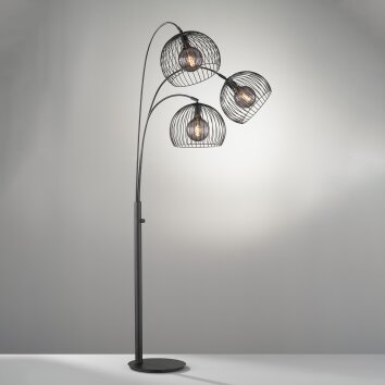 Fischer & Honsel Wire Staande lamp Zwart, 3-lichts