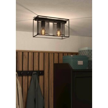 Eglo CATTERICK Plafondlamp Zwart, 2-lichts