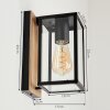 Fortunies Buiten muurverlichting Bruin, houtlook, Zwart, 1-licht