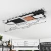 Sourbarie Plafondlamp LED Bruin, houtlook, Zwart, 1-licht