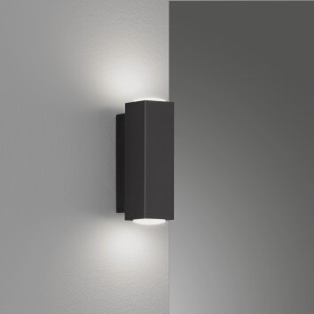 Fischer & Honsel Carlo Muurlamp LED Zwart, 2-lichts