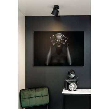 Lucide TRIGONO Plafondlamp Zwart, 1-licht
