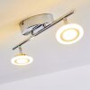 Lucy Plafond spot LED Chroom, 2-lichts, Afstandsbediening, Kleurwisselaar