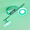 Lucy Plafond spot LED Chroom, 2-lichts, Afstandsbediening, Kleurwisselaar