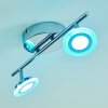 Lucy Plafond spot LED Chroom, 2-lichts, Afstandsbediening, Kleurwisselaar