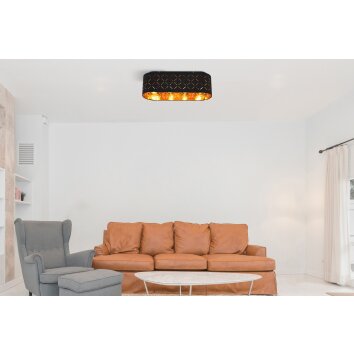 Globo CLARKE Plafondlamp Zwart, 4-lichts