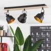 Safari Plafondlamp Chroom, Hout licht, Zwart, 3-lichts