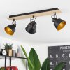 Safari Plafondlamp Chroom, Hout licht, Zwart, 3-lichts