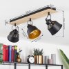 Safari Plafondlamp Chroom, Hout licht, Zwart, 3-lichts