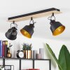 Safari Plafondlamp Chroom, Hout licht, Zwart, 3-lichts