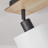 Alsen Plafondlamp Hout licht, Zwart, 3-lichts