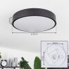 Samaira Plafondlamp LED Zwart, Wit, 1-licht