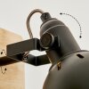 Tina Muurlamp Chroom, Hout licht, Zwart, 1-licht