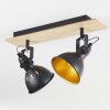 Tina Plafondlamp Hout licht, Zwart, 2-lichts